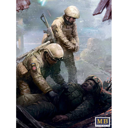 Guerre Russie/Ukraine n°8, Médecins ukrainiens sur champ de bataille 1/35 MasterBox