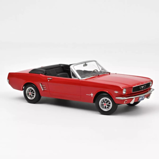 Ford Mustang Cabriolet 1966 Rouge Signal Flare miniature 1/18 NOREV