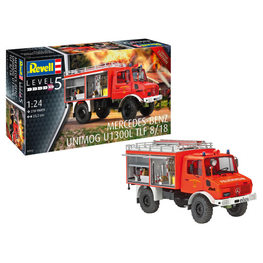 Camion pompier Mercedes Benz DLK Unimog U1300 L TLF maquette 1/24 REVELL