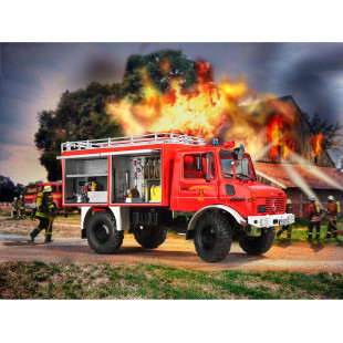 Camion pompier Mercedes Benz DLK Unimog U1300 L TLF maquette 1/24 REVELL