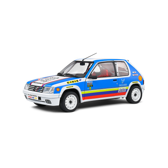 Peugeot 205 Rallye 1 9L Schwab collection blanche 1990 1/18 SOLIDO