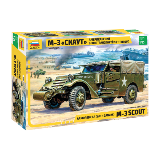 Camion blindé bache US Scout Car M3 WW2 maquette 1/35 ZVEZDA