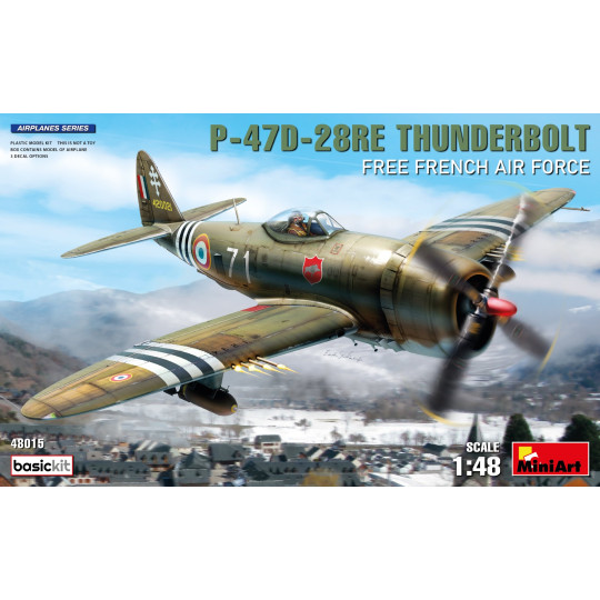 Republic P-47D Thunderbolt "Bubbletop" French Air Force maquette 1/48 MINIART