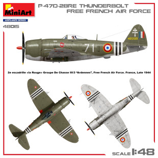 Republic P-47D Thunderbolt "Bubbletop" French Air Force maquette 1/48 MINIART