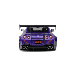 Nissan GT-R (R35) W/ liberty walk body kit 2.0 purple 2022 1/18 SOLIDO
