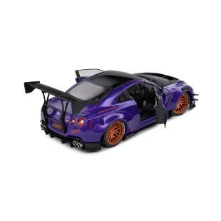 Nissan GT-R (R35) W/ liberty walk body kit 2.0 purple 2022 1/18 SOLIDO