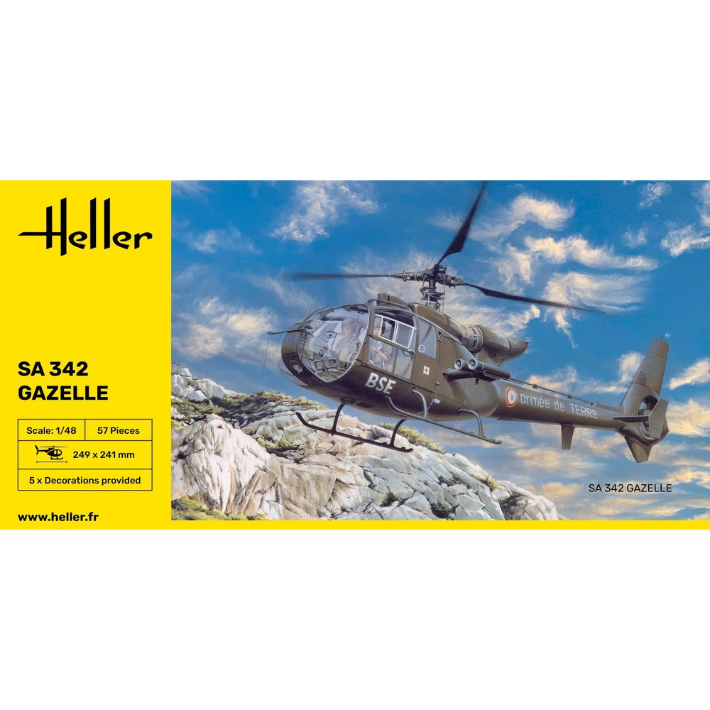 Helicoptère SA 342 L GAZELLE maquette 1/48 HELLER
