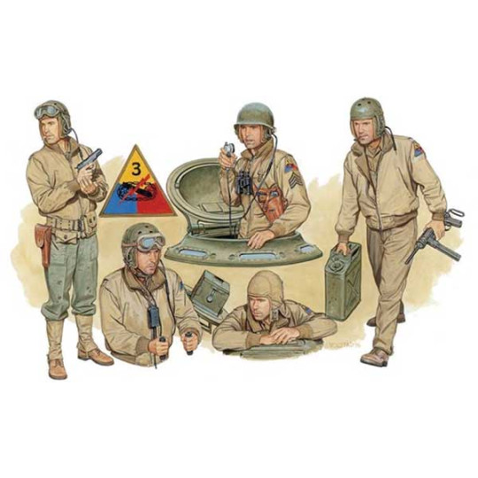 Figurines équipage de char US WW2 Europe 1944 1/35 DRAGON