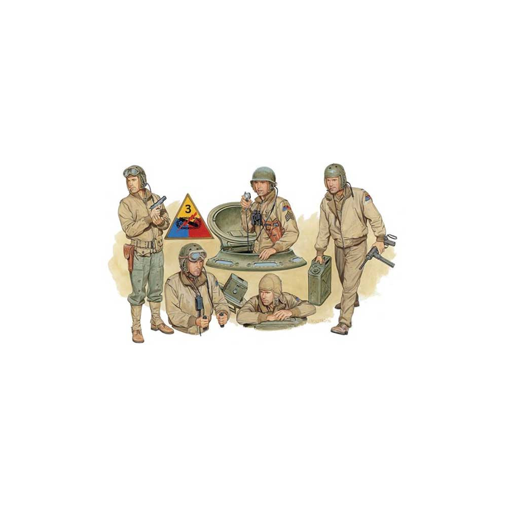 Figurines équipage de char US WW2 Europe 1944 1/35 DRAGON