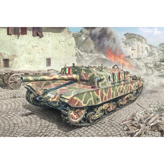 Char WW2 Italie Semovente "Bassotto" M43 105/25 maquette 1/35 ITALERI