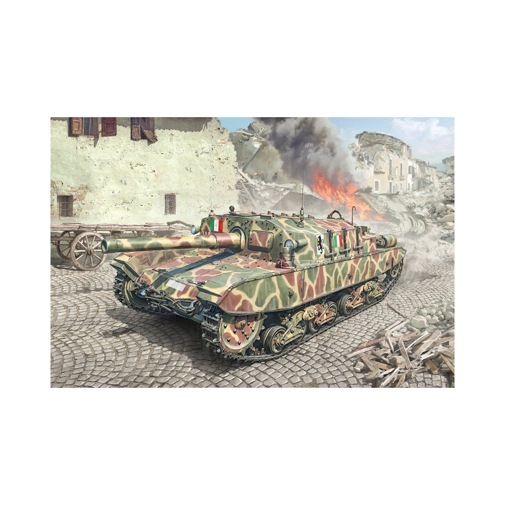 Char WW2 Italie Semovente "Bassotto" M43 105/25 maquette 1/35 ITALERI