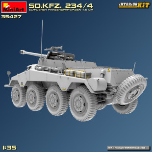 Camion char Sd.Kfz 234/4 8X8 & Pak 7.5 maquette 1/35 MINIART
