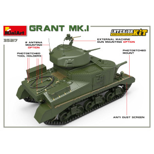 Char tank US UK WW2 Grant Mk.1 maquette 1/35 MINIART