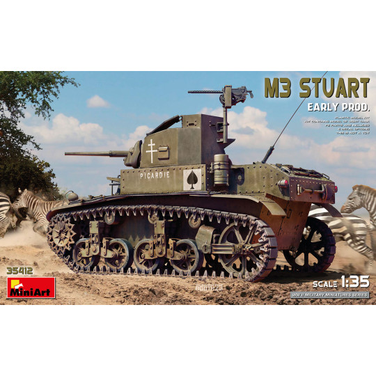 Char tank US UK WW2 M3 Stuart maquette 1/35 MINIART