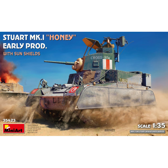 Char tank US UK WW2 M3 Stuart Mk.1 Honey maquette 1/35 MINIART