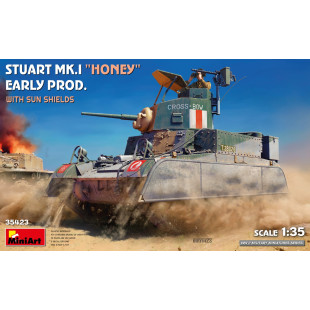 Char tank US UK WW2 M3 Stuart Mk.1 Honey maquette 1/35 MINIART