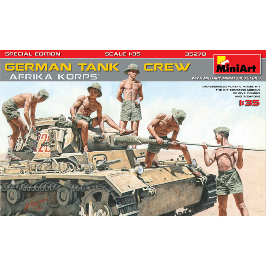 Equipage de char WW2 Allemagne Afrika Korps maquette 1/35 MINIART