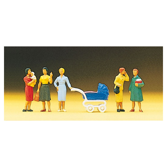 Passantes Mères avec enfants 1/87 HO PREISER
