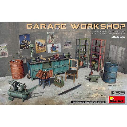Matériel et outils de garage maquette 1/35 Miniart