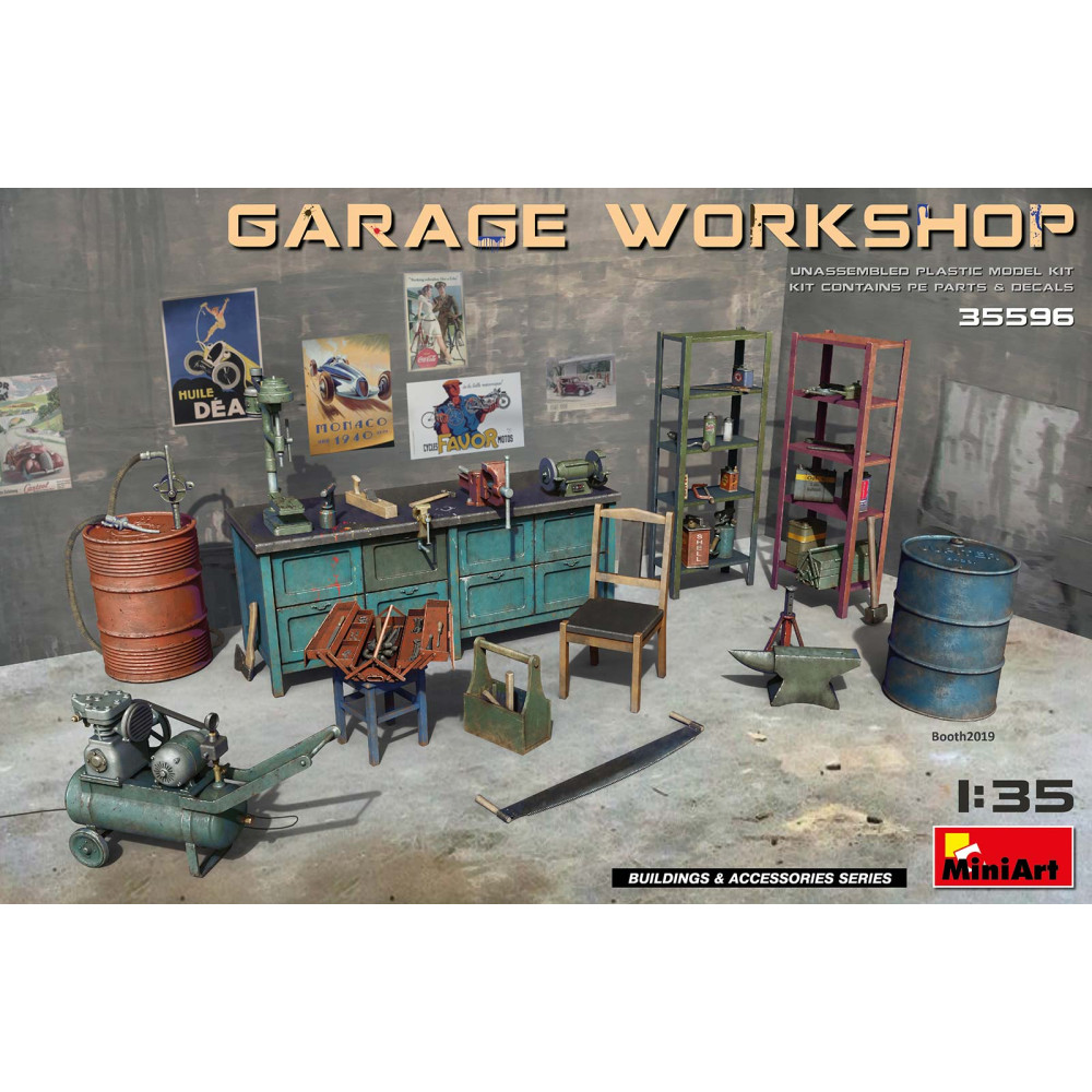 Matériel et outils de garage maquette 1/35 Miniart