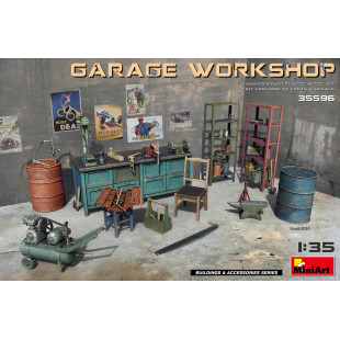 Matériel et outils de garage maquette 1/35 Miniart
