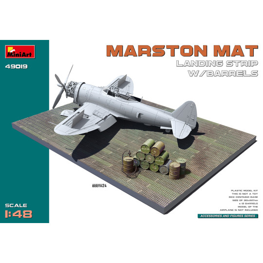 Marston Mat Landing Strip avec Fûts Alliés WW2 maquette