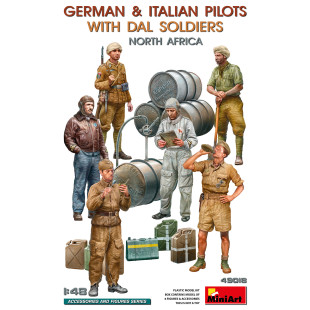 Set figurines Pilotes Allemagne Italie WW2 1/48 MINIART