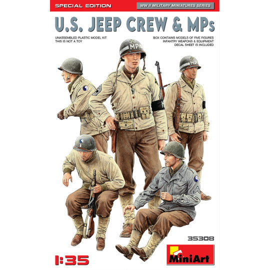 Equipage Jeep & MP US WW2 maquette 1/35 MINIART