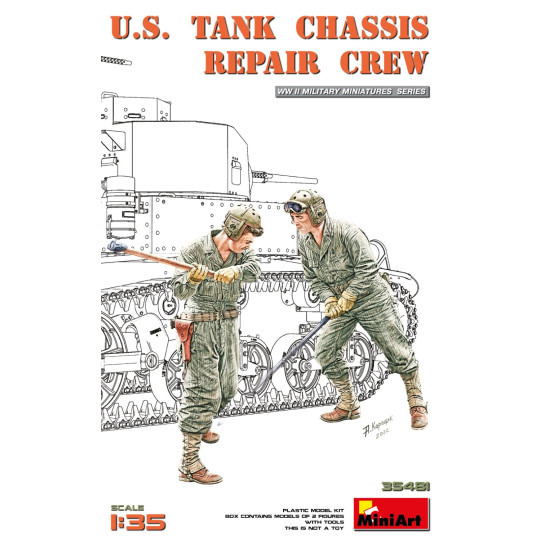 figurines soldats équipage char US WW2 maquette 1/35 MINIART