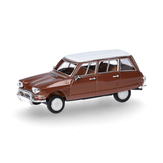 CITROEN Ami 6 break marron toit blanc 1/87 HERPA