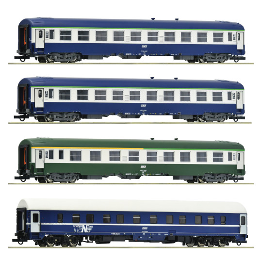 Coffret Set 4 wagons voyageurs Voitures “Arlberg Express” 1/87 HO ROCO