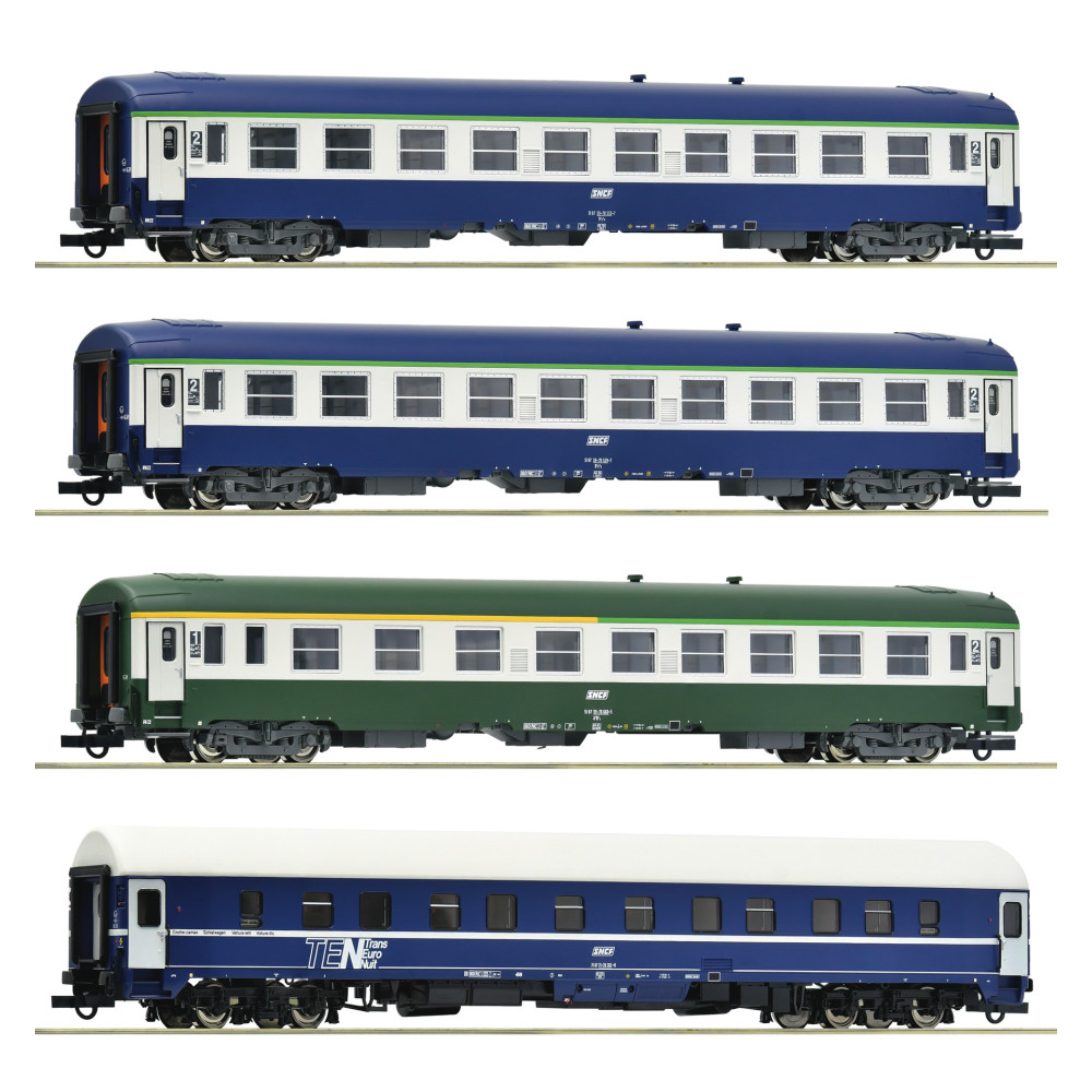 Coffret Set 4 wagons voyageurs Voitures “Arlberg Express” 1/87 HO ROCO