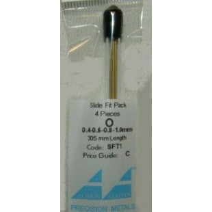 PACK DE 4 TUBES LAITON 0.4/0.6/0.8/1.0mm  X 305mm x 1 UNITE DE CHAQUE ALBION