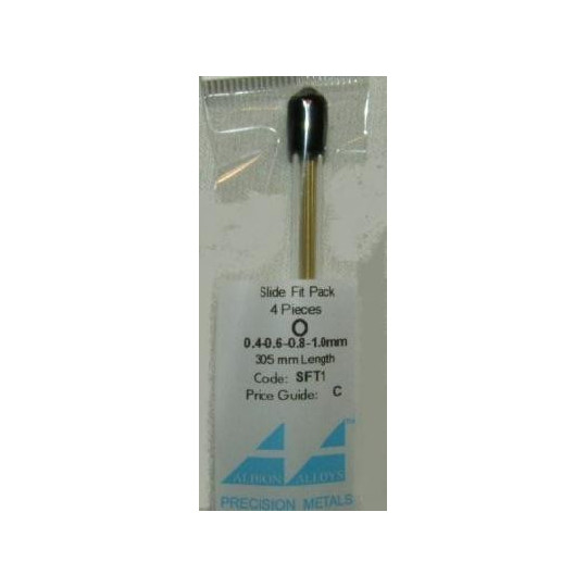 PACK DE 4 TUBES LAITON 0.3/0.5/0.7/0.9mm x 305mm 1 piece de chaque ALBION