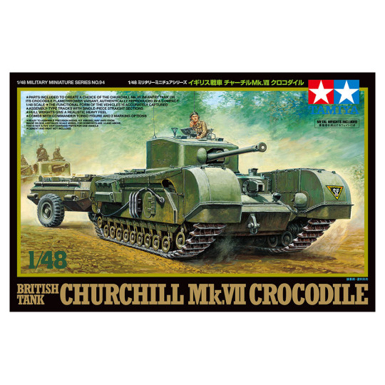 Tank Char WW2 CHURCHILL Mk.VII Crocodile maquette 1/48 TAMIYA