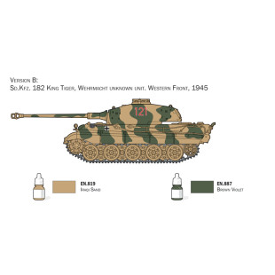 SET Char WW2 Sd.Kfz. 182 King Tiger avec outils maquette 1/72 ITALERI