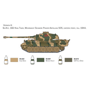 SET Char WW2 Sd.Kfz. 182 King Tiger avec outils maquette 1/72 ITALERI