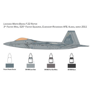 SET avion US Lockeed F-22 RAPTOR avec outils maquette 1/72 ITALERI