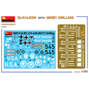 Camion char WW2 Sd.Kfz 234/4 8X8 & MG 151 triple maquette 1/35 MINIART