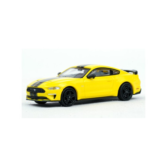 Ford Mustang 2018 jaune et noir  1/87 MINICHAMPS