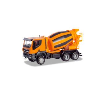 Camion Toupie Iveco orange et noir 1/87 HERPA