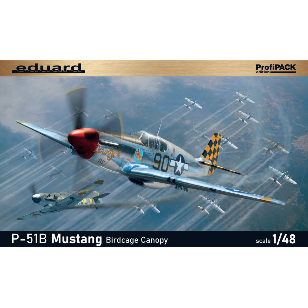 North American P-51B Mustang Bird cage canopy  1/48 maquette EDUARD Profipack