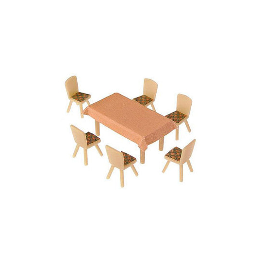 4 TABLES ET 24 CHAISES IMITATION TISSUS 1/87 HO