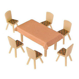 4 TABLES ET 24 CHAISES IMITATION TISSUS 1/87 HO