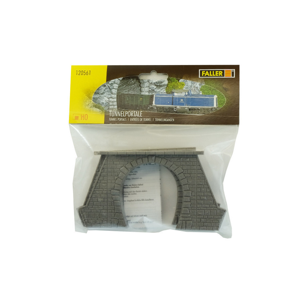 2 ENTREES DE TUNNEL 1 VOIE 1/87 FALLER