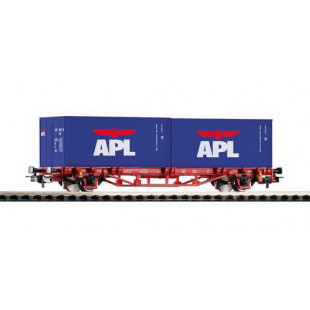 WAGON PORTE-CONTENEUR ESSIEUX CONTAINER APL 1/87ème PIKO
