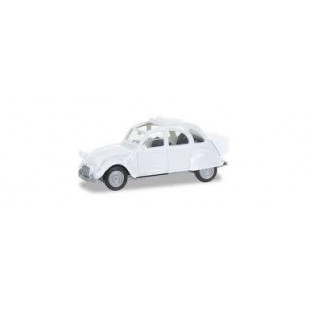 CITROEN 2 CV BLANCHE AVEC MALLE 1/87 HO HERPA