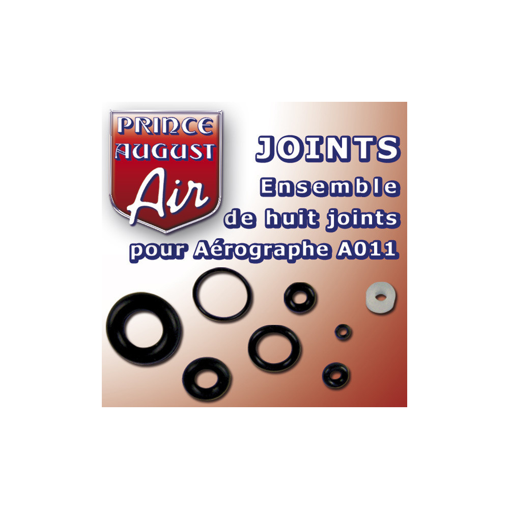ENSEMBLE DE 8 JOINTS POUR AEROGRAPHE A011 PRINCE AUGUST