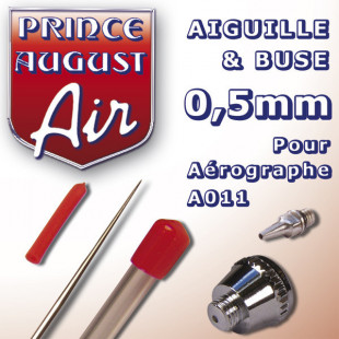 AIGUILLE ET BUSE 0,5 mm pour Aérographe A011 PRINCE AUGUST