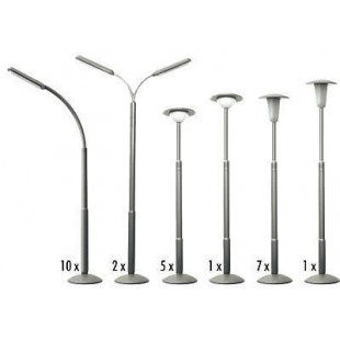 KIT LAMPADAIRES (SANS LAMPES) 1/87 FALLER